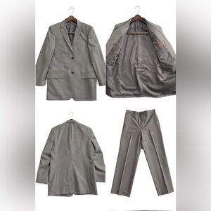 Perry Ellis Men’s Earthy Gray Suit 2-Piece | 40R Jacket & 32x32 | Classic Fit